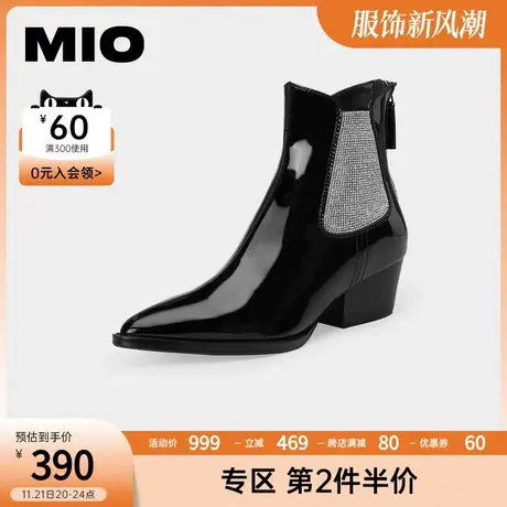 MIO米奥女鞋秋冬季舒适气质尖头百搭时装靴时尚短靴商品大图