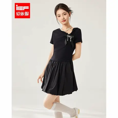 IEF/爱依服2025夏季新款法式温柔通勤气质设计感显瘦百搭连衣裙图片