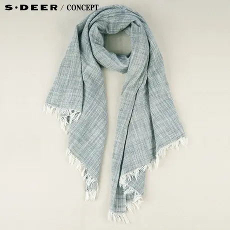sdeer圣迪奥做旧感毛边围巾S15383705图片