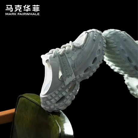 马克华菲正品半拖鞋男户外穿包头一脚蹬情侣增高踩屎感高端凉拖鞋图片