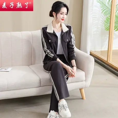 2024春季新款妈妈装休闲运动两件套装贵夫人中老年女装秋卫衣外套图片