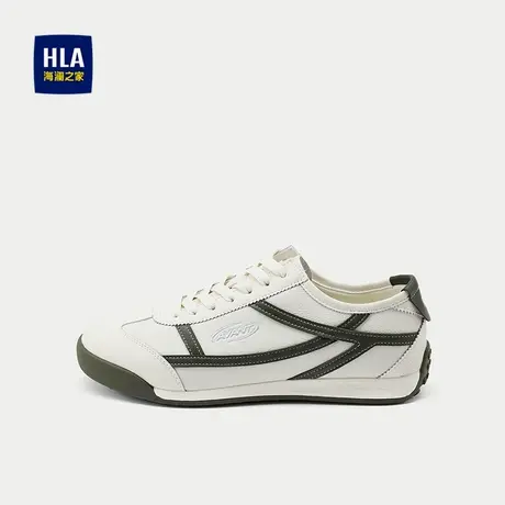 HLA/海澜之家圆头系带休闲鞋25新撞色拼接时尚个性耐穿德训鞋男图片