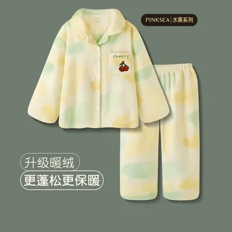 Pinksea睡衣冬季女新款珊瑚绒大码套装加厚法兰绒保暖秋冬家居服图片