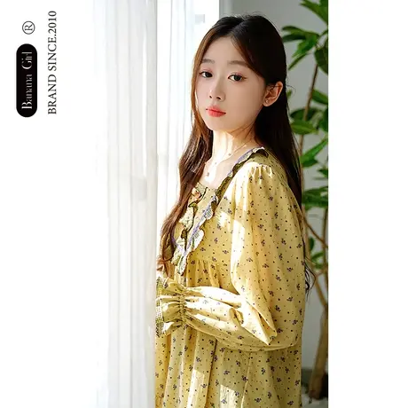 Bananagirl【抑菌】睡衣女春秋新款甜美碎花长袖套装可外穿家居服图片