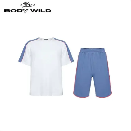 爱慕旗下男士家居服套装 棉圆领短袖五分裤夏季轻薄宽松运动外穿图片