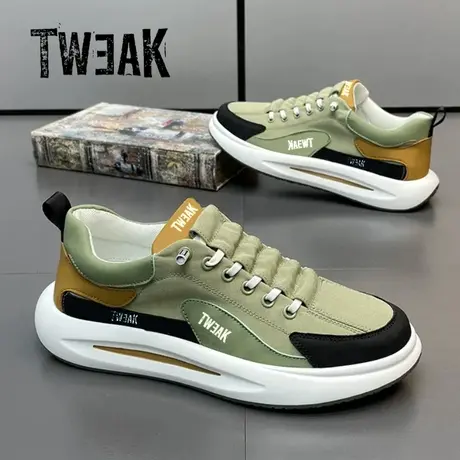 TWEAK男鞋新款网面透气时尚百搭休闲鞋男爆款潮流厚底镂空阿甘鞋图片