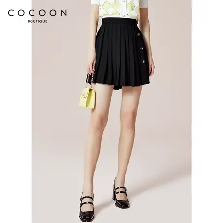 COCOON商场同款气质温柔风裙子2023春装新款女装法式甜美半身裙女图片