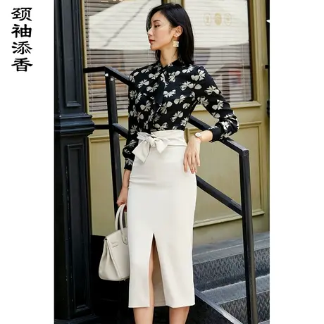 颈袖添香2023秋季新款时尚半身裙气质修身时尚ol包臀女裙图片