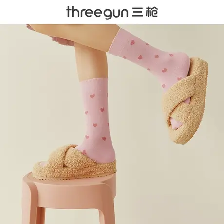 三枪袜子女长筒袜秋冬款2023年新品中筒袜无骨可爱日系女长袜棉袜商品大图