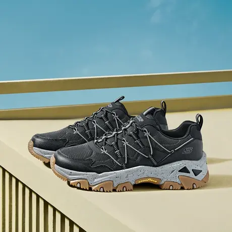 Skechers斯凯奇云屿夏季款男一脚蹬跑步休闲运动鞋户外登山徒步鞋图片