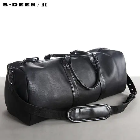 sdeerhe圣迪奥男装专柜正品秋时尚百搭黑色单肩斜挎筒包2373846图片
