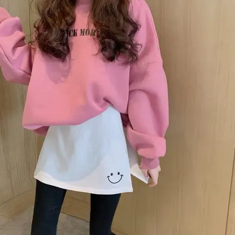 小白裙假下摆叠穿内搭卫衣打底神器女秋冬遮胯纯白色屁帘子遮屁股图片