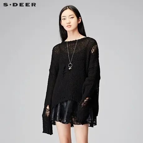 sdeer圣迪奥微透抽象轮廓版画韵味短裙S15481397图片