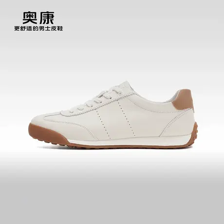 【门店发货】Aokang奥康秋季新款休闲德训鞋男真皮舒适潮鞋商品大图