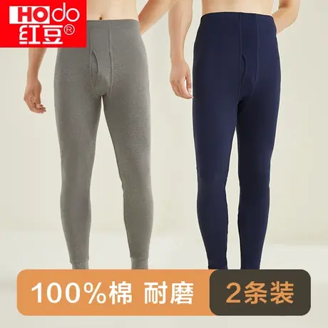 红豆【柔感】男士纯棉秋冬季舒适全棉单条装100%棉柔软衬裤保暖裤商品大图