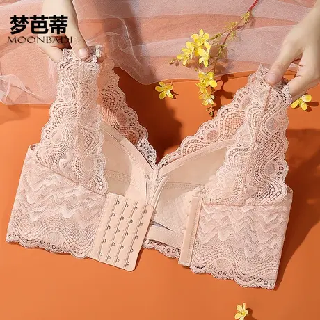 梦芭蒂蕾丝美背内衣女秋冬薄款大胸显小全罩杯收副乳无钢圈文胸图片