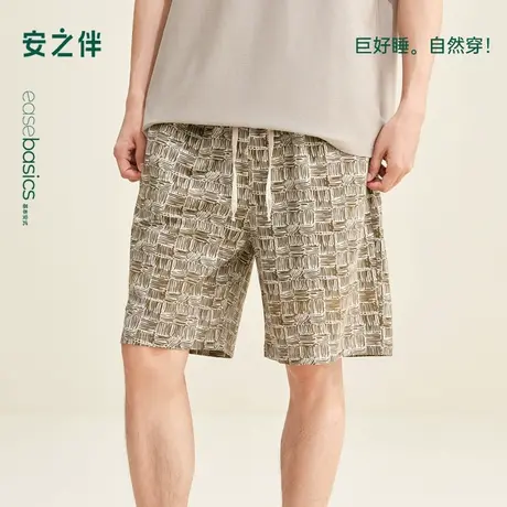 安之伴【巨凉感】男士睡裤夏季新款宽松纯棉短裤夏天可外穿家居裤图片