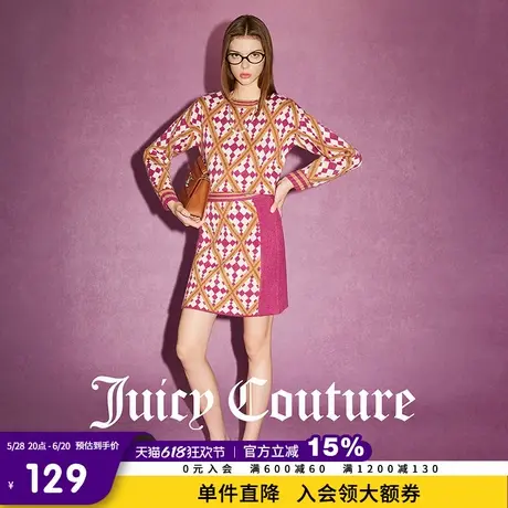 Juicy Couture橘滋春夏新款短裙时尚复古百搭裙子格纹半身裙女图片
