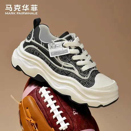 马克华菲鞋子男鞋2025新款男生潮流休闲鞋厚底增高帆布运动鞋潮鞋图片