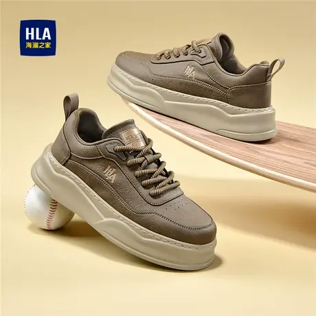 HLA/海澜之家男鞋新款秋季时尚轻质潮流休闲鞋耐磨百搭增高板鞋男图片