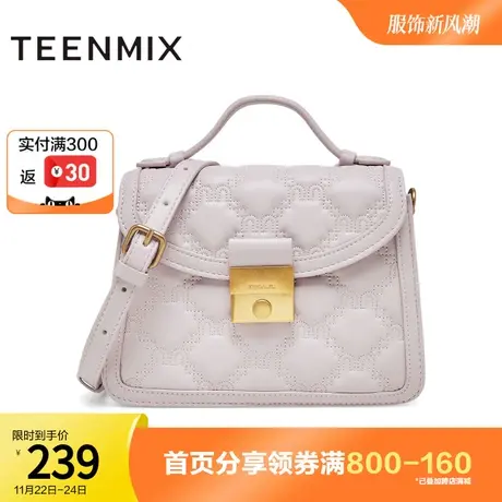 天美意时尚简约大容量包包女手提包单肩斜挎包新X2619BX3奥莱图片