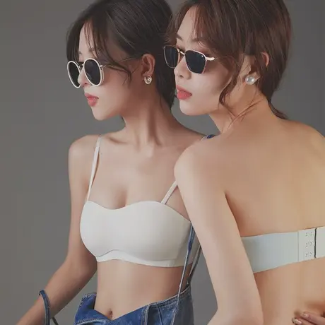 抹胸内衣女小胸夏季薄款无肩带聚拢防滑防走光无一片式夏天文胸罩商品大图