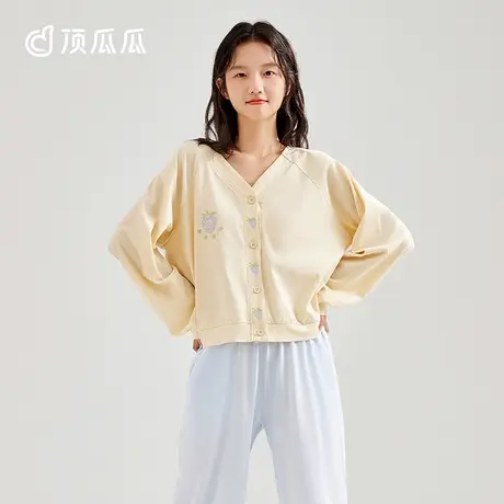 顶瓜瓜睡衣女春秋款纯棉长袖甜美可外穿家居服套装图片