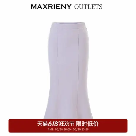 【奥莱】MAXRIENY收腰小鱼尾摆复古抓绒长裙高腰包臀半身裙棉图片