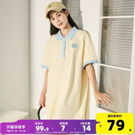 唐狮新款女连衣裙甜美气质polo领裙子高级小众宽松短裙减龄慵懒DY图片