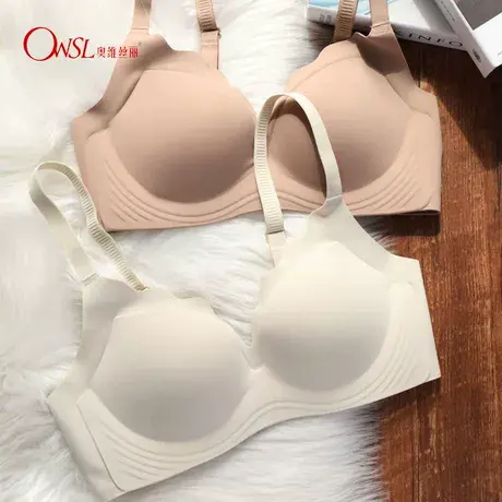 无痕薄内衣女聚拢无钢圈收副乳大胸显小睡眠调整型文胸罩图片