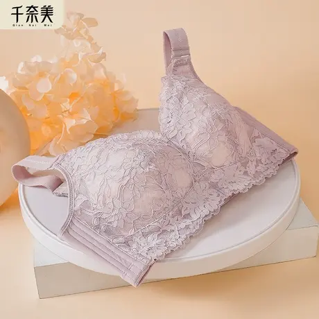 千奈美全罩杯大胸显小内衣女薄款防下垂收副乳无钢圈调整型文胸图片