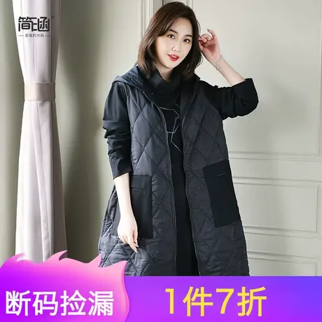 胖mm秋季款洋气简涵贵夫人中长款棉服外套高端大码女装2021年新款图片
