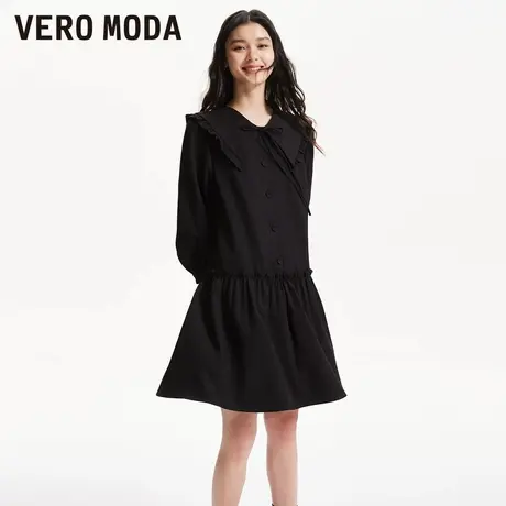 Vero Moda奥莱连衣裙春秋新款优雅减龄七分袖海军领宽松裙子流行图片