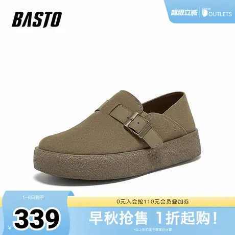 百思图2025秋季新款勃肯鞋时尚潮流复古休闲厚底男单鞋FCP02CM5图片