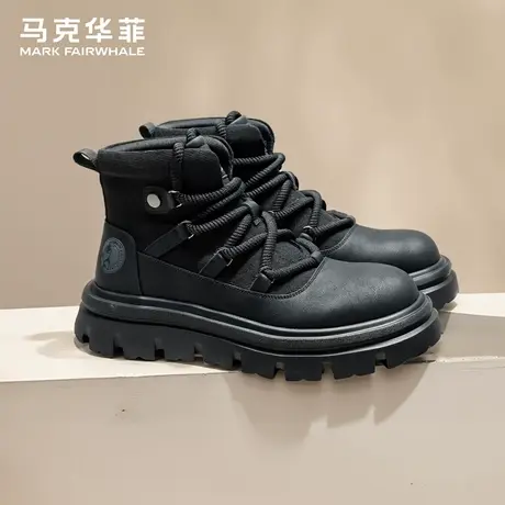 马克华菲靴子男款2025新款秋冬高帮马丁靴男款踢不烂美式工装靴男图片
