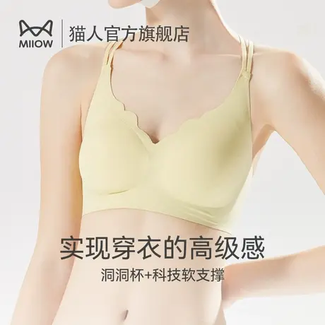 猫人小胸聚拢内衣女无钢圈无痕美背夏季薄款收副乳上托性感文胸罩商品大图