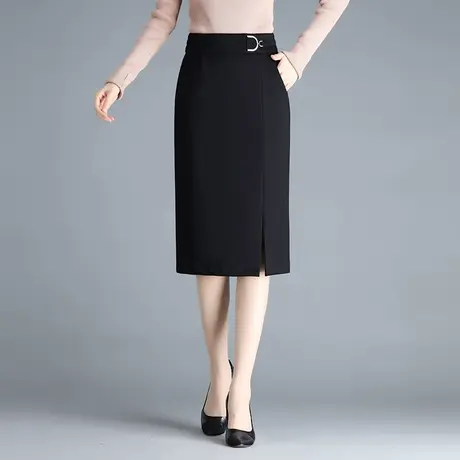 开叉包臀裙半身裙女中长款西装裙职业裙2023春秋新款高腰一步裙子图片