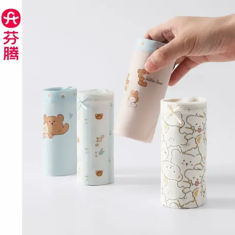 芬腾内裤女士纯棉抗菌薄款透气中腰全棉秋冬款少女生学生三角裤头图片