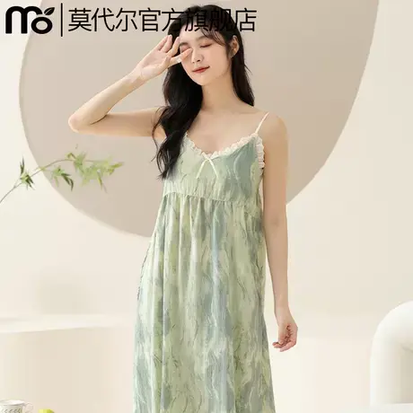 带胸垫吊带睡裙女夏2025新款冰丝薄款无袖睡衣甜美可爱性感连衣裙图片