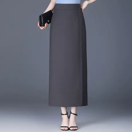 星缎麻一片式长裙半身裙女夏季2025新款高腰气质显瘦一步裙包臀裙图片