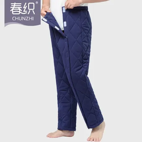 春织魔术贴护理棉裤老人易穿脱绗棉夹棉加厚保暖裤冬季睡裤卧床男图片