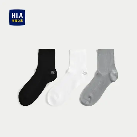 HLA/海澜之家超柔棉三双装袜子25新网眼透气舒爽柔软商务绅士袜男图片