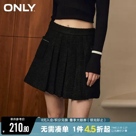 ONLY冬季休闲时尚高腰A字短款百褶半身裙女|123116019图片