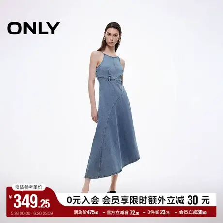 ONLY奥莱2025夏季新款可调节肩带立体拼接不规则吊带牛仔连衣裙女图片
