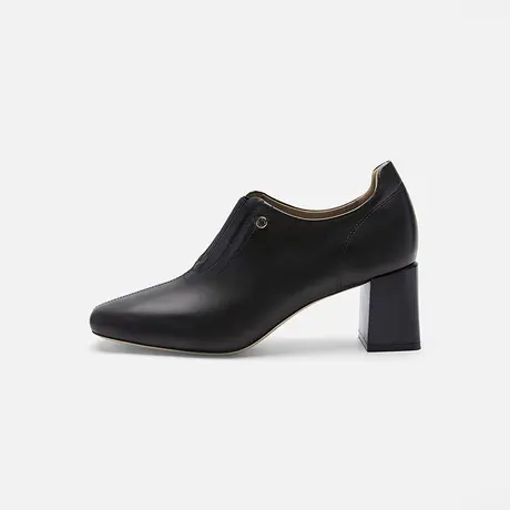 奥莱专供Nine West/玖熙2025秋冬气质小皮鞋粗跟方头短靴百搭女鞋图片