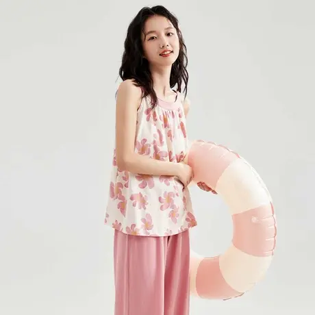 顶瓜瓜睡衣女款2025新款夏款顶呱呱甜美印花女士无袖家居服套装图片