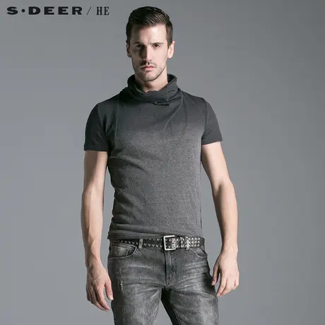 S.Deer/He【惠】圣迪奥渐变针织男士短袖T恤H14270104图片