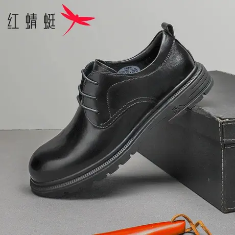 红蜻蜓2025夏季新款真皮英伦风德比鞋商务休闲舒适耐磨商务皮鞋男图片
