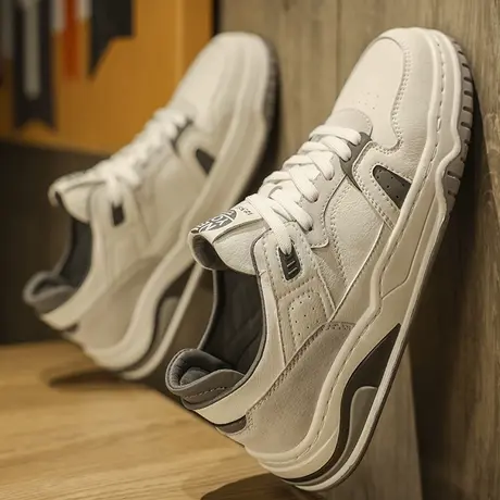 网红爆款男鞋春秋季2024新款男士百搭休闲平板鞋运动增高小白潮鞋商品大图