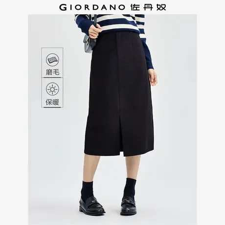 佐丹奴裙子女装纯棉磨毛开叉多口袋梭织半身裙 05464708图片